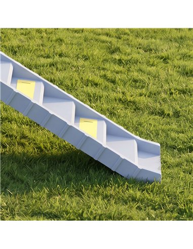 PawHut Dog Car Ramp with Anti-Slip Steps, 10-Steps Pet Stairs for Pets to Access Cars and High Beds, Grey
