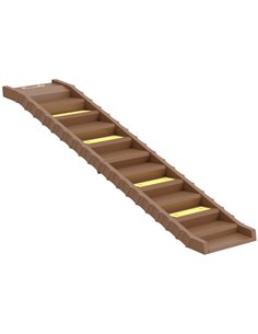 PawHut Dog Car Ramp with Anti-Slip Steps, 10-Steps Pet Stairs for Pets to Access Cars and High Beds, Brown