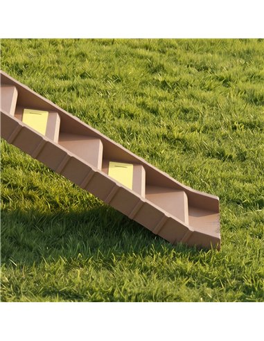 PawHut Dog Car Ramp with Anti-Slip Steps, 10-Steps Pet Stairs for Pets to Access Cars and High Beds, Brown
