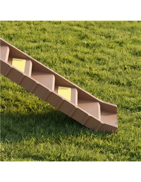PawHut Dog Car Ramp with Anti-Slip Steps, 10-Steps Pet Stairs for Pets to Access Cars and High Beds, Brown - pic 213846 | FastDaddyshop