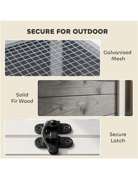PawHut Wooden Tortoise House, Tortoise Enclosure with Clear Observation Window, Top Opening, Multiple Doors, Galvanised Mesh - pic 213852 | FastDaddyshop