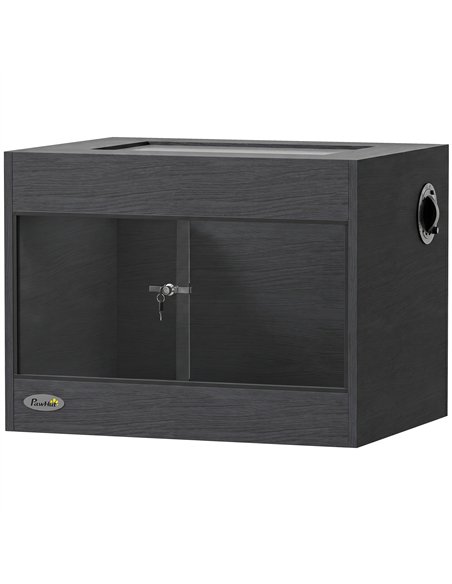 PawHut Reptile Terrarium, Reptile Vivarium with  Glass Doors, Secure Lock, Top Ventilation for Snake, Gecko, 60x45x45cm, Black - pic 213856 | FastDaddyshop