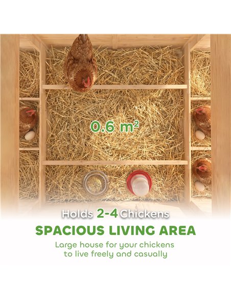 PawHut Chicken Coop, Wooden Outdoor Hen House with Nesting Box, Openable Waterproof Top, Pull-Out Tray, 150 x 100 x 97cm - pic 213877 | FastDaddyshop