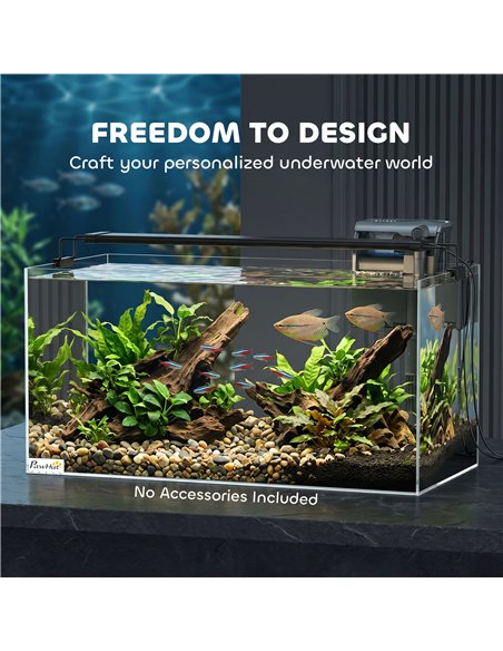 PawHut Fish Tank Bare Glass for DIY Glass Aquarium with Protective Base Mat 51L Transparent for Fish Shrimps - pic 213886 | FastDaddyshop