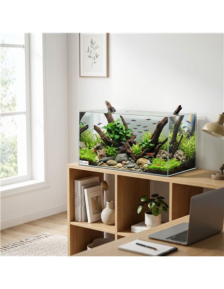 PawHut Fish Tank Bare Glass for DIY Glass Aquarium with Protective Base Mat 51L Transparent for Fish Shrimps - pic 213890 | FastDaddyshop