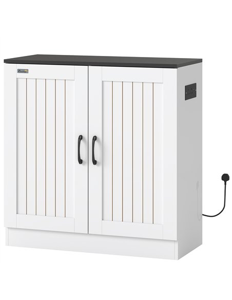 PawHut Fish Tank Stand, 20-29 Gallon Aquarium Stand with Cabinet Storage, Power Outlets and Anti-Tip Kit, White - pic 213892 | FastDaddyshop