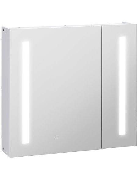 Kleankin LED Illuminated Bathroom Mirror Cabinet with Lights, Touch Switch, USB Charge, White - pic 21390 | FastDaddyshop