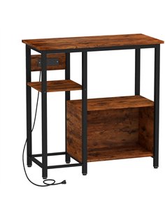 PawHut Fish Tank Stand with Power Outlets Aquarium Stand with Cabinet 20-29 Gallon Tanks Tiger Wood Grain