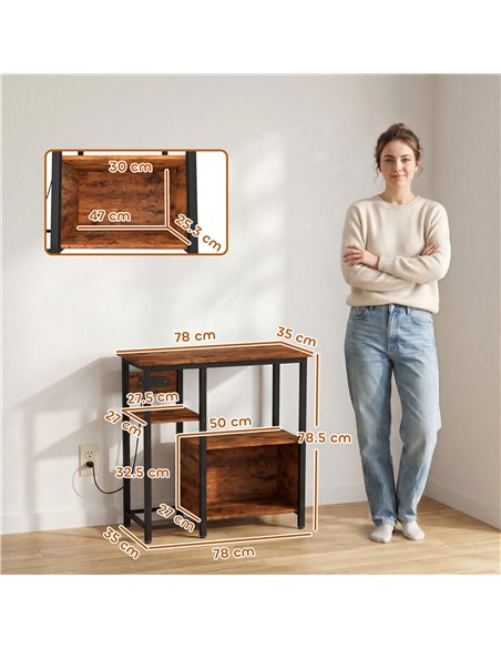 PawHut Fish Tank Stand with Power Outlets Aquarium Stand with Cabinet 20-29 Gallon Tanks Tiger Wood Grain - pic 213903 | FastDaddyshop