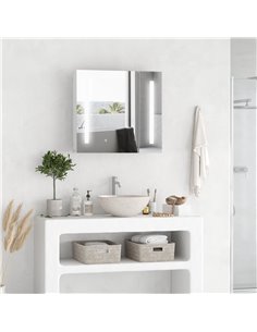 Kleankin LED Illuminated Bathroom Mirror Cabinet with Lights, Touch Switch, USB Charge, White 2