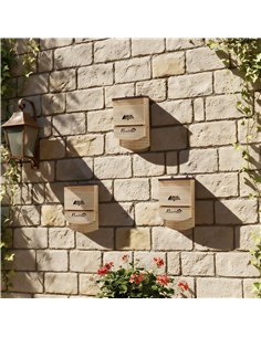 PawHut Bat Boxes, Pack of 3 Wooden Bat Houses for Outdoor, Garden, Farm, Easy to Hang, 23 x 9.5 x 36.5 cm, Natural 2