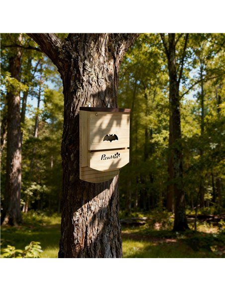PawHut Bat Boxes, Pack of 3 Wooden Bat Houses for Outdoor, Garden, Farm, Easy to Hang, 23 x 9.5 x 36.5 cm, Natural - pic 213917 | FastDaddyshop