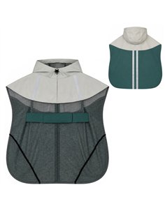 PawHut Dog Raincoat with Hood, Waterproof & Breathable Rain Jacket with Leash Hole, for Extra Large Dogs, Green, XL