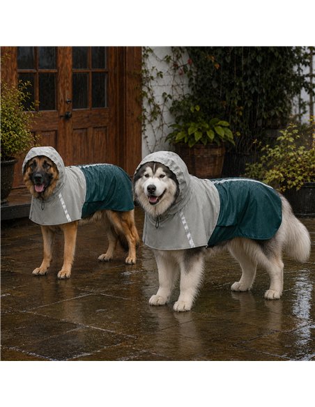 PawHut Dog Raincoat with Hood, Waterproof & Breathable Rain Jacket with Leash Hole, for Extra Large Dogs, Green, XL - pic 213954 | FastDaddyshop