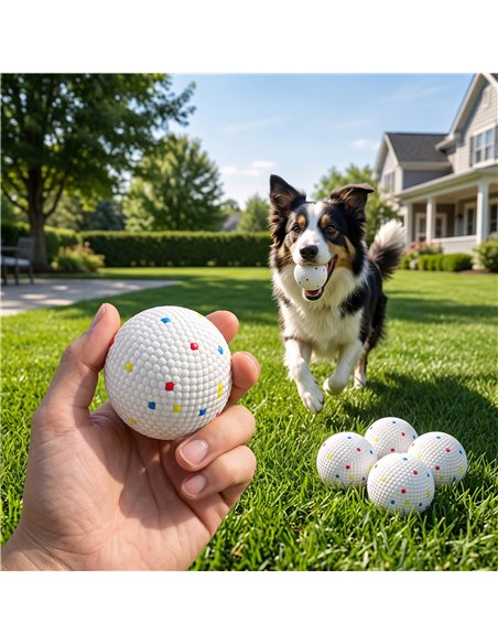 PawHut 6 Pack Dog Balls Toys Fits Aggressive Chewers, Indestructible Teething and Water ETPU Balls for Throw and Fetch - pic 213956 | FastDaddyshop