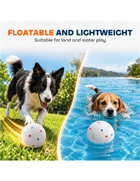 PawHut 6 Pack Dog Balls Toys Fits Aggressive Chewers, Indestructible Teething and Water ETPU Balls for Throw and Fetch - pic 213960 | FastDaddyshop