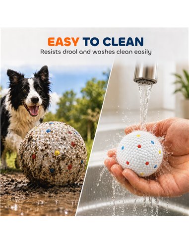PawHut 6 Pack Dog Balls Toys Fits Aggressive Chewers, Indestructible Teething and Water ETPU Balls for Throw and Fetch