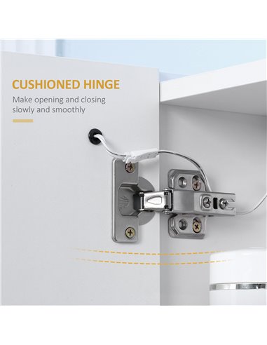Kleankin LED Illuminated Bathroom Mirror Cabinet with Lights, Wall Mounted Storage Organizer with Adjustable Shelf, Touch Switch