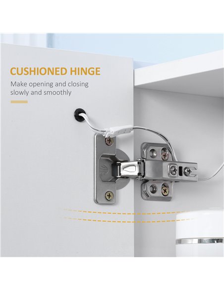 Kleankin LED Illuminated Bathroom Mirror Cabinet with Lights, Wall Mounted Storage Organizer with Adjustable Shelf, Touch Switch - pic 21397 | FastDaddyshop