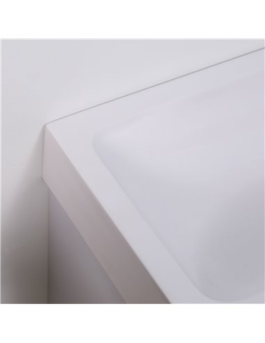Kleankin Bathroom Vanity Unit with Basin, Wall Mounted Bathroom Wash Stand with Sink, Tap Hole and Storage Cabinet, White