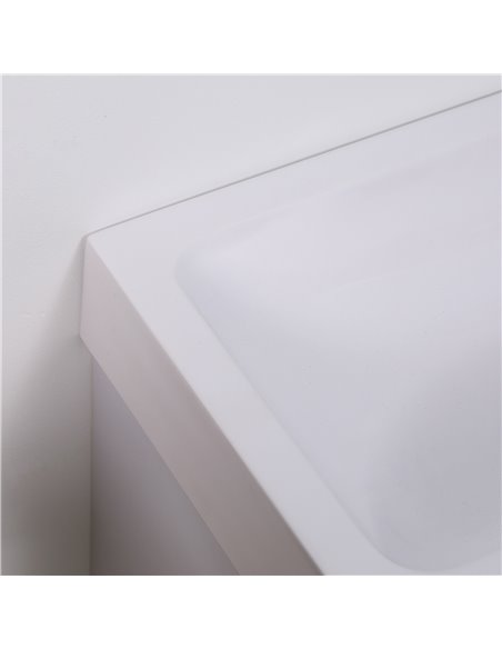 Kleankin Bathroom Vanity Unit with Basin, Wall Mounted Bathroom Wash Stand with Sink, Tap Hole and Storage Cabinet, White - pic 21406 | FastDaddyshop