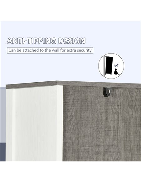 Kleankin Tall Bathroom Storage Cabinet, Freestanding Tower Cabinet with 3 Open Shelves and Adjustable Shelf, Antique White - pic 21413 | FastDaddyshop