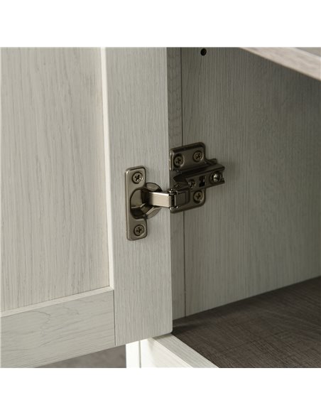 Kleankin Tall Bathroom Storage Cabinet, Freestanding Tower Cabinet with 3 Open Shelves and Adjustable Shelf, Antique White - pic 21415 | FastDaddyshop