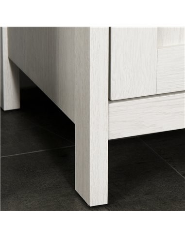 Kleankin Tall Bathroom Storage Cabinet, Freestanding Tower Cabinet with 3 Open Shelves and Adjustable Shelf, Antique White