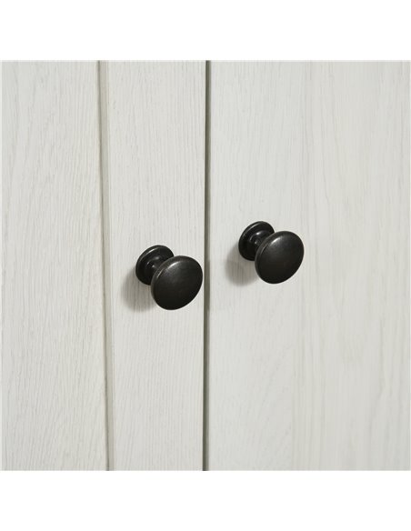 Kleankin Modern Bathroom Sink Cabinet with Adjustable Shelf, Double Doors, Antique White - pic 21451 | FastDaddyshop