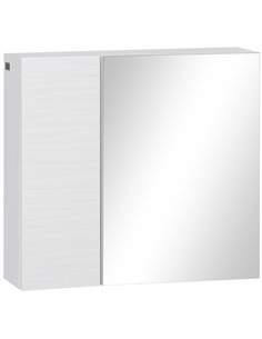 Kleankin Double Door Wall Mounted Bathroom Mirror Cabinet, White