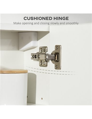Kleankin Bathroom Mirror Cabinet, Double Door Wall Mounted Storage Cupboard Organizer with Adjustable Shelves, White