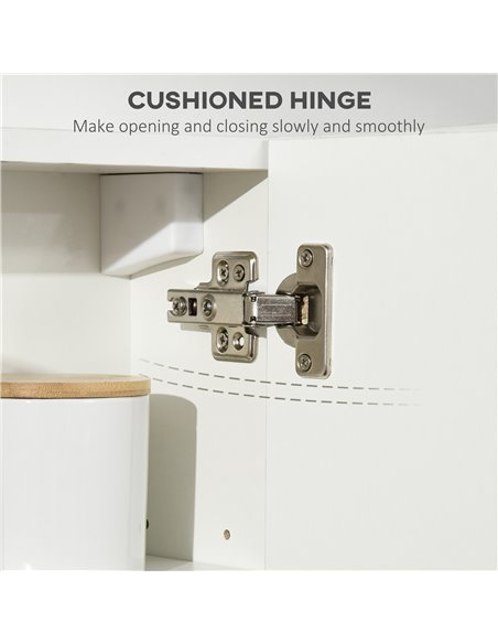 Kleankin Bathroom Mirror Cabinet, Double Door Wall Mounted Storage Cupboard Organizer with Adjustable Shelves, White - pic 21467 | FastDaddyshop