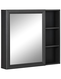 Kleankin Aluminium Bathroom Cabinet Wall Mounted with 3-tier Shelves, Grey