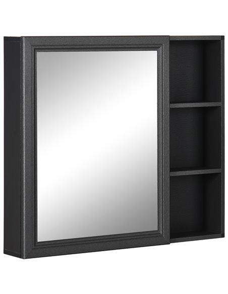Kleankin Aluminium Bathroom Cabinet Wall Mounted with 3-tier Shelves, Grey - pic 21471 | FastDaddyshop