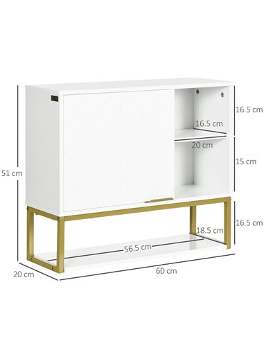 Kleankin Over Toilet Storage Cabinet with Door and Storage Shelves, White