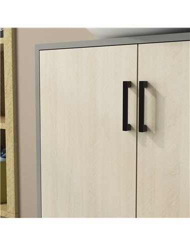 Kleankin Under Sink Cabinet, Bathroom Vanity Unit, Storage Cupboard with Double Doors and Storage Shelves, 60x30x60cm, Natural