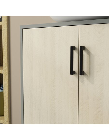 Kleankin Under Sink Cabinet, Bathroom Vanity Unit, Storage Cupboard with Double Doors and Storage Shelves, 60x30x60cm, Natural - pic 21513 | FastDaddyshop
