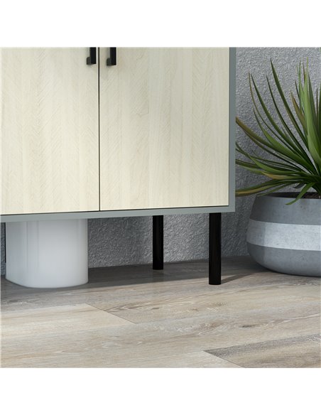 Kleankin Under Sink Cabinet, Bathroom Vanity Unit, Storage Cupboard with Double Doors and Storage Shelves, 60x30x60cm, Natural - pic 21514 | FastDaddyshop