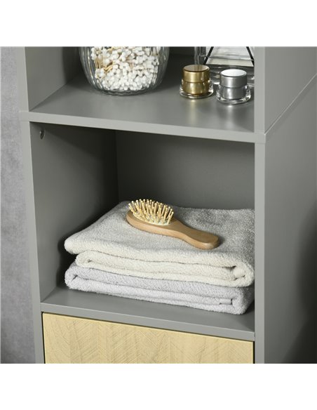 Kleankin Freestanding Bathroom Storage, Tall Bathroom Cabinet with Door and Adjustable Shelves, 31.4x30x165cm - pic 21523 | FastDaddyshop