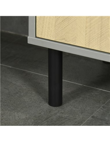 Kleankin Freestanding Bathroom Storage, Tall Bathroom Cabinet with Door and Adjustable Shelves, 31.4x30x165cm