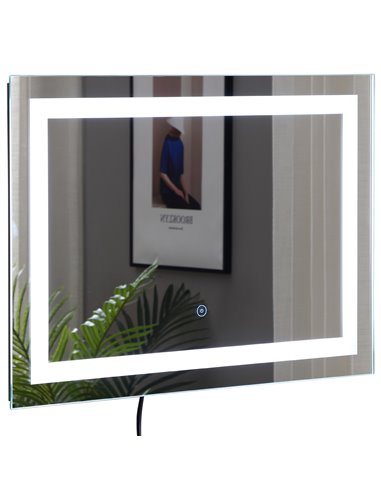 Kleankin 70x50cm Wall Mounted LED Bathroom Mirror with Touch Switch, Silver