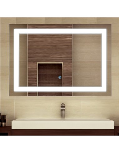 Kleankin 70x50cm LED Bathroom Mirror Wall Mounted Vanity Light Illuminated w/ Touch Switch Accessories Home Furnishings