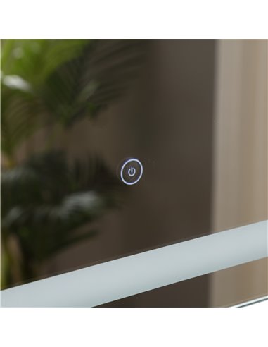 Kleankin 80x60cm LED Bathroom Mirror Wall Mounted Vanity Light Illuminated w/ Touch Switch Accessories Home Furnishings