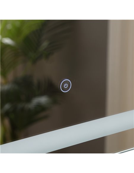 Kleankin 80x60cm LED Bathroom Mirror Wall Mounted Vanity Light Illuminated w/ Touch Switch Accessories Home Furnishings - pic 21558 | FastDaddyshop