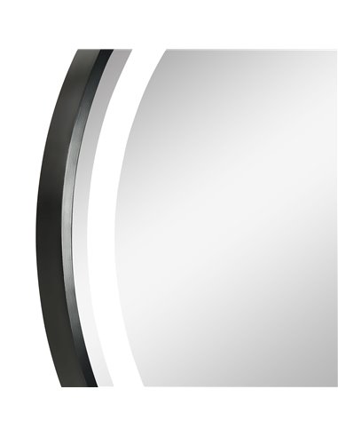 Kleankin Round LED Bathroom Mirror, Dimmable Lighted Wall-Mounted Mirror with 3 Temperature Colours, Memory Function, Hardwired