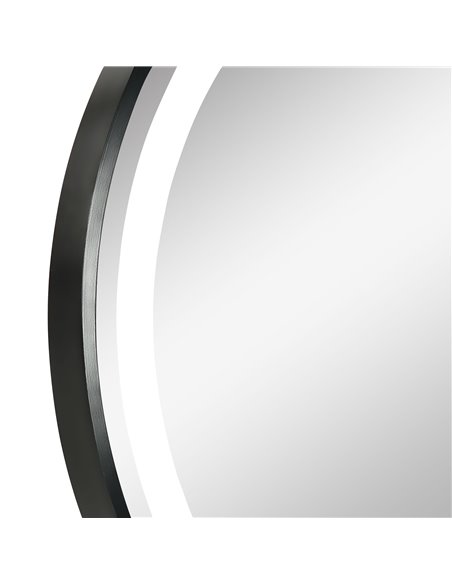 Kleankin Round LED Bathroom Mirror, Dimmable Lighted Wall-Mounted Mirror with 3 Temperature Colours, Memory Function, Hardwired - pic 21568 | FastDaddyshop