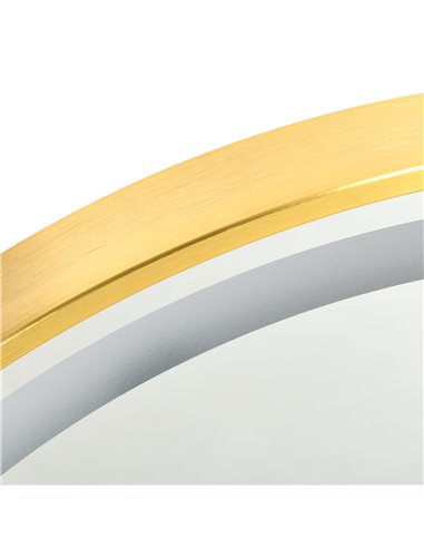 Kleankin Round LED Bathroom Mirror, Dimmable Lighted Wall Mount Mirror with 3 Colours, Time Display, Memory Function, Hardwired