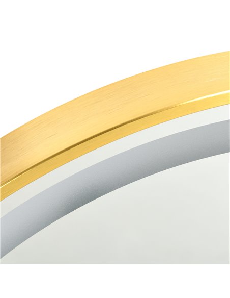 Kleankin Round LED Bathroom Mirror, Dimmable Lighted Wall Mount Mirror with 3 Colours, Time Display, Memory Function, Hardwired - pic 21586 | FastDaddyshop