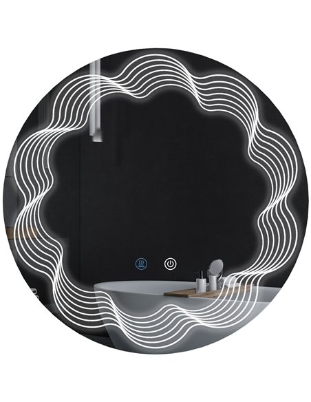 Kleankin 70cm LED Bathroom Mirror with Lights, 3 Colour, Smart Touch, Anti-Fog - pic 21615 | FastDaddyshop