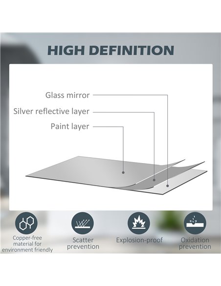 Kleankin LED Bathroom Mirror with Lights, Dimming Lighted Bathroom Mirror, Wall Mounted Vanity Mirror with 3 Colour, Smart Touch - pic 21622 | FastDaddyshop